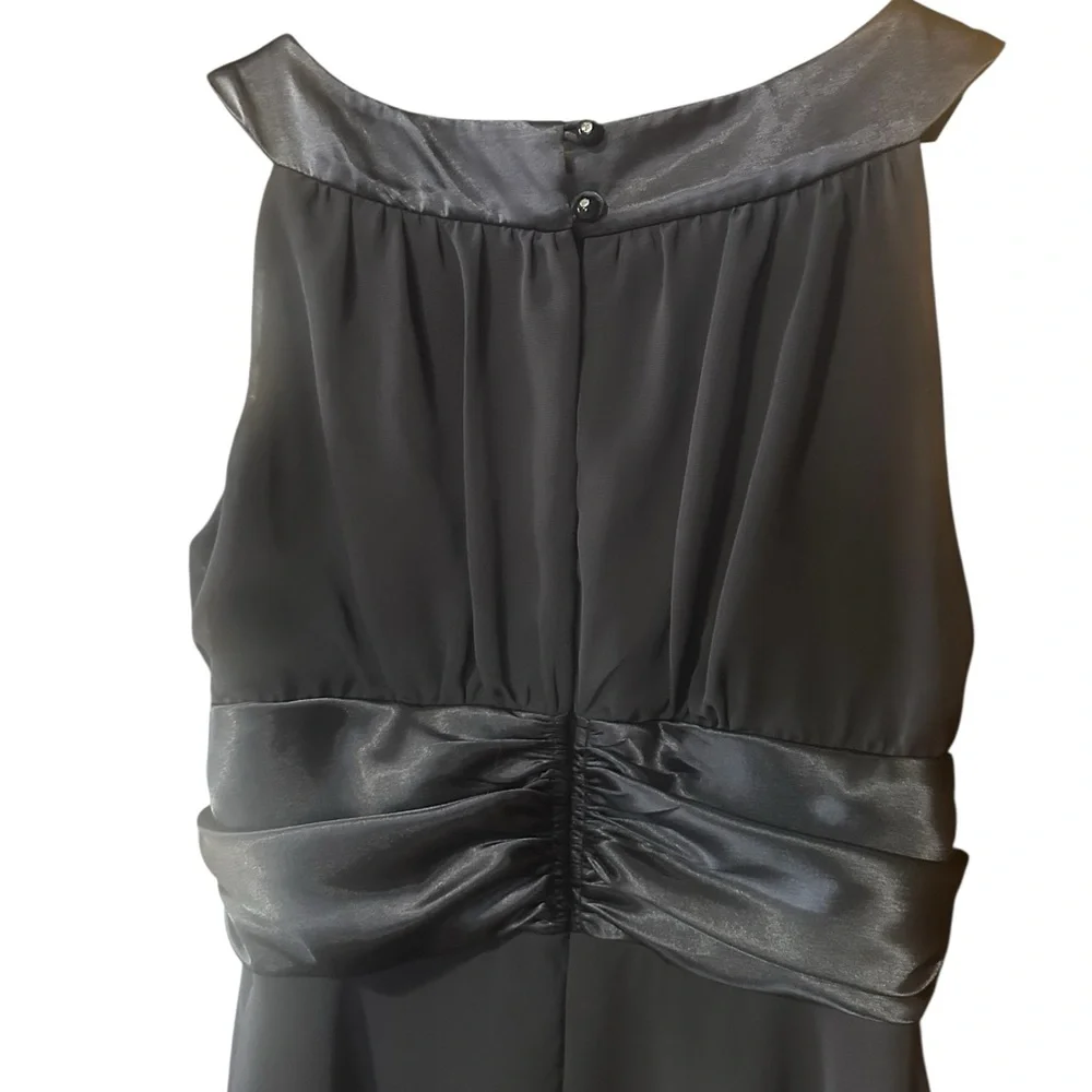Connected Apparel Midi Formal Sleeveless A-Line Dress Off Black Size 10 P - Picture 5 of 9